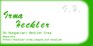 irma heckler business card